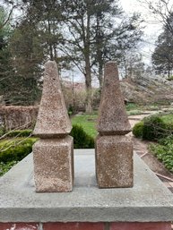 Pair Of Charming Garden Obelisks