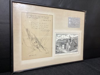 Collage With Great Provenance, Handwritten And Drawn As Well As Etching And Engraving