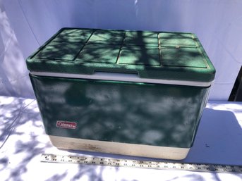 Vintage Green Coleman Cooler Approximately 20 X 14 X 12