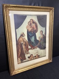 Very Old Lithograph By Well Listed Artist (Rafael) In Great Shape, Exquisite Frame