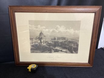 'Very Large, Vintage Old Engraving (by G Higman) Excellent Shape, Great Frame Under Glass