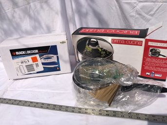 New 2 Quart Covered Saucepan, And Black And Decker Iron New In Box
