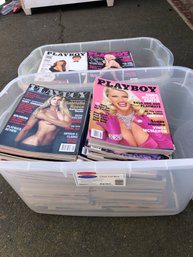 2 Totes Of Playboy Magazines Mostly From 1990s And 2000s, See Pics