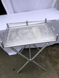 Nice Metal Tray And Stand, See Pics