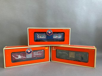 Lionel Christmas Box Cars: 1998, 2002 & 2003