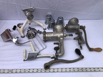 Lot Of Universal Meat, Chopper/grinders And Accessories, See Pics
