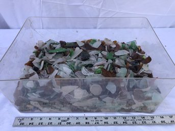 Large Container Of Various Broken Glass, Seaglass