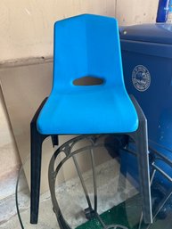 Set Of Children's Blue & Black Molded Plastic Chairs