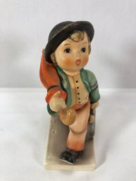 Vintage Goebel Hummel Figurine 'Merry Wanderer' 11/0 West Germany 4.75' Damaged On Base