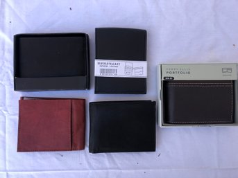 Lot Of Five Mens Wallets, New