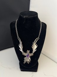 Sterling Amethyst Statement Necklace