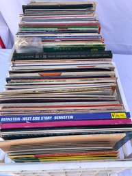2 Plastic Crates Filled With Various Genre Records, Albums, See Pics