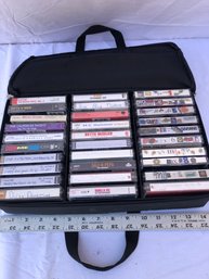 Carrying Case Of Cassette Tapes, About 2/3 Are Personal Mix Tapes