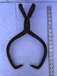 Antique Ice Block Tongs, 16 Inches Long