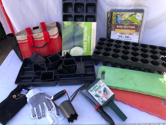 Gardening Supply Items, Starter Pots, Pads, Tools, Bird, Netting, Gardening Bag