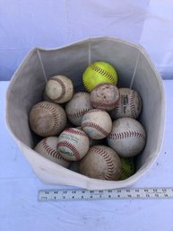 Container Of Mostly Soft Balls, And Some Baseballs