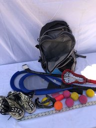 Backpack, Along With Some Sporting Items
