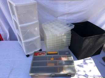 Various Storage Items And Containers, See Pics