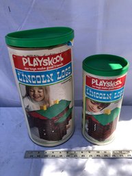 2 Playskool , Lincoln Log Toys, Unknown Of All Pieces Are Present