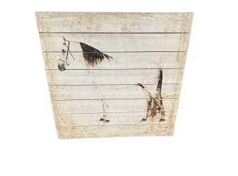 Large Sepia Horse Slatted Wood Wall Hanging