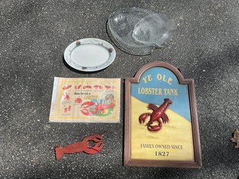 Lobster Fish Ship Decor Lot Hotel LaSalle, Lobster Wine Holder And More