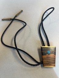 Fabulous Mixed Medium South West Bolo Tie From New Mexico
