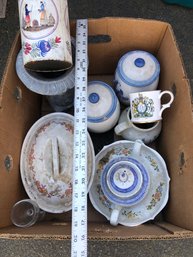 Box Of Mostly Ceramic Items, Very Dirty