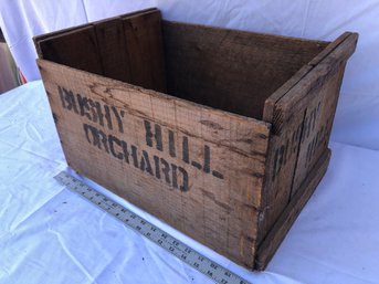 Bushy Hill Orchard Wood Crate, Image On All Four Sides