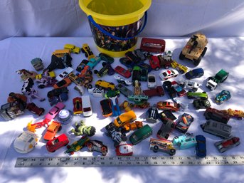 Lot Of Mostly Matchbox Cars With Bucket