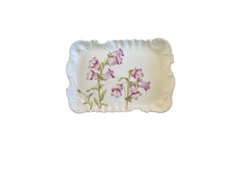 Vintage Limoges France Porcelain Floral Ruffled Edge Dish