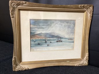 Great Vintage Nautical Superbly Done In A Great Frame, Matted Under Glass, Great Piece