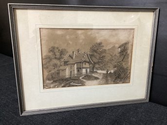 Vintage Original Artwork Well Done, Intricate Detail, P Painting, And Pencil, Great Piece