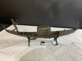 Vintage Early 1900s, (bronze) Of A Gondola Inkwell