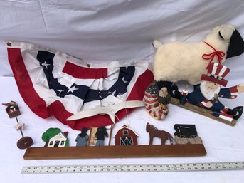 Americana Decorative Items, Worn Needs Cleaning