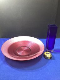 2 Real Nice Pieces Of Glass, Bright Colors And Eye-catching, Exceptionally Large Bowl