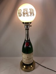 Moet Champagne Bottle Bar Lamp, 2 Feet Tall