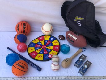 Various Sports Items, Lot, Golf Ball, Baseball, Bag, See Pics