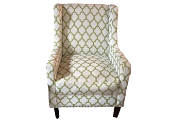 Moroccan Print Upholstered Club Chair With Nailhead Accents