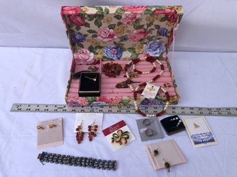 Various Jewelry In Box, See Pics