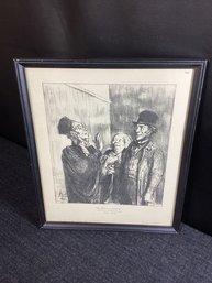 (Honore  Daumie ) Well Listed Artist, Lithograph, Momonogrammed Lower Left