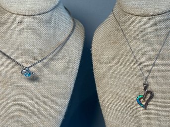 Two Beautiful Sterling SilverNecklaces, A Heart & A Dolphin