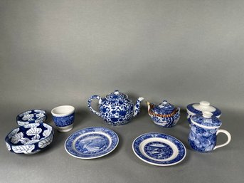 Vintage Blue & White China Including Shenango, Harry & David, Williams & Sonoma