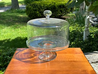 A Vintage Lidded Glass Pedestal Cake Server