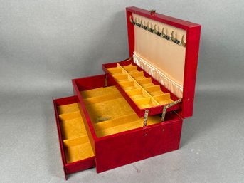 Vintage Jewelry Box With Velvet Interior