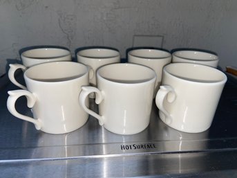 7 White Espresso Cups No Markings No Chips