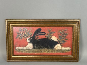 Lisa Hilliker 'Folk Bunny II' Embellished Framed Print