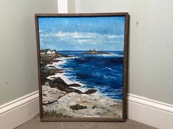 Beautiful Ocean Scene Original Oil On Canvas By Dunning