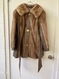 Ladies Leather &  Fur Coat, Never Worn