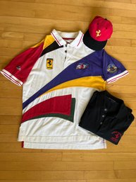 Embroidered Ferrari Polo Shirts, Black Long Sleeve Spring Fever Run, Short SCANDIA Apex & A Baseball Hat