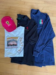 Ferrari Shirts, Two Fall Foliage Run Polo Shirts, A Spring Fever Run Farrari Club Of America & A Baseball Hat